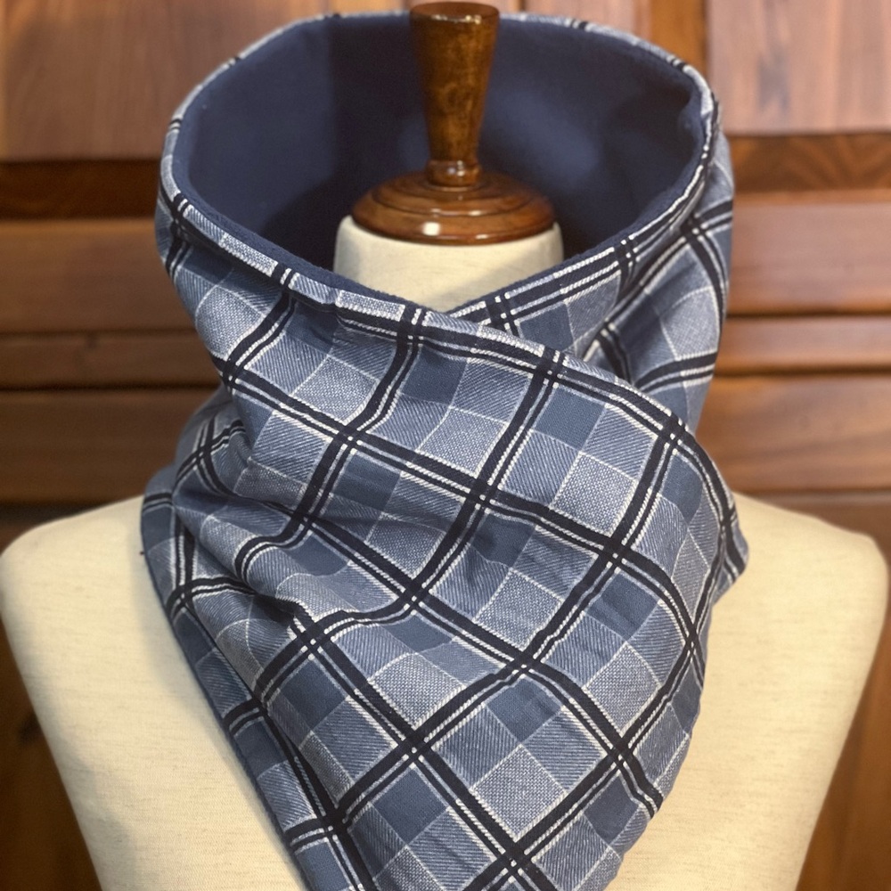 Plaid Blue Men's Scarf